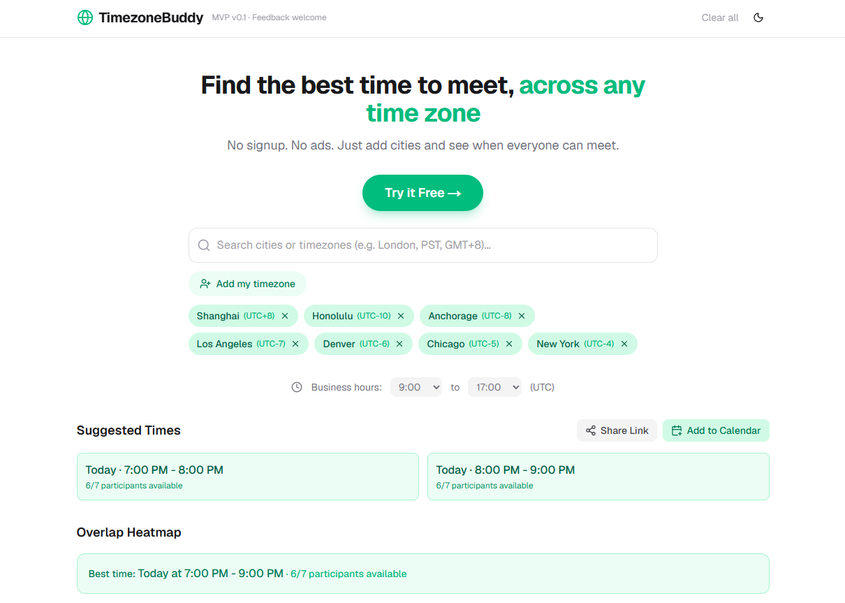 TimezoneBuddy gallery image