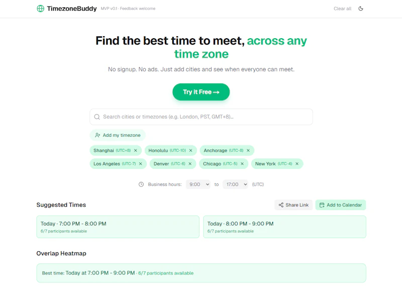 TimezoneBuddy screenshot 2