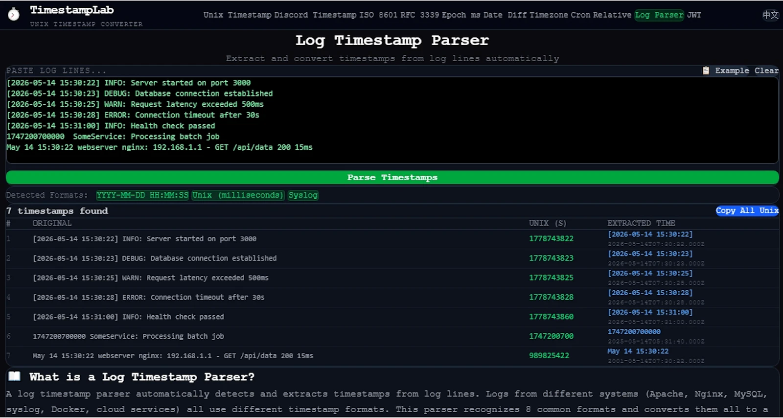 TimestampLab screenshot 1