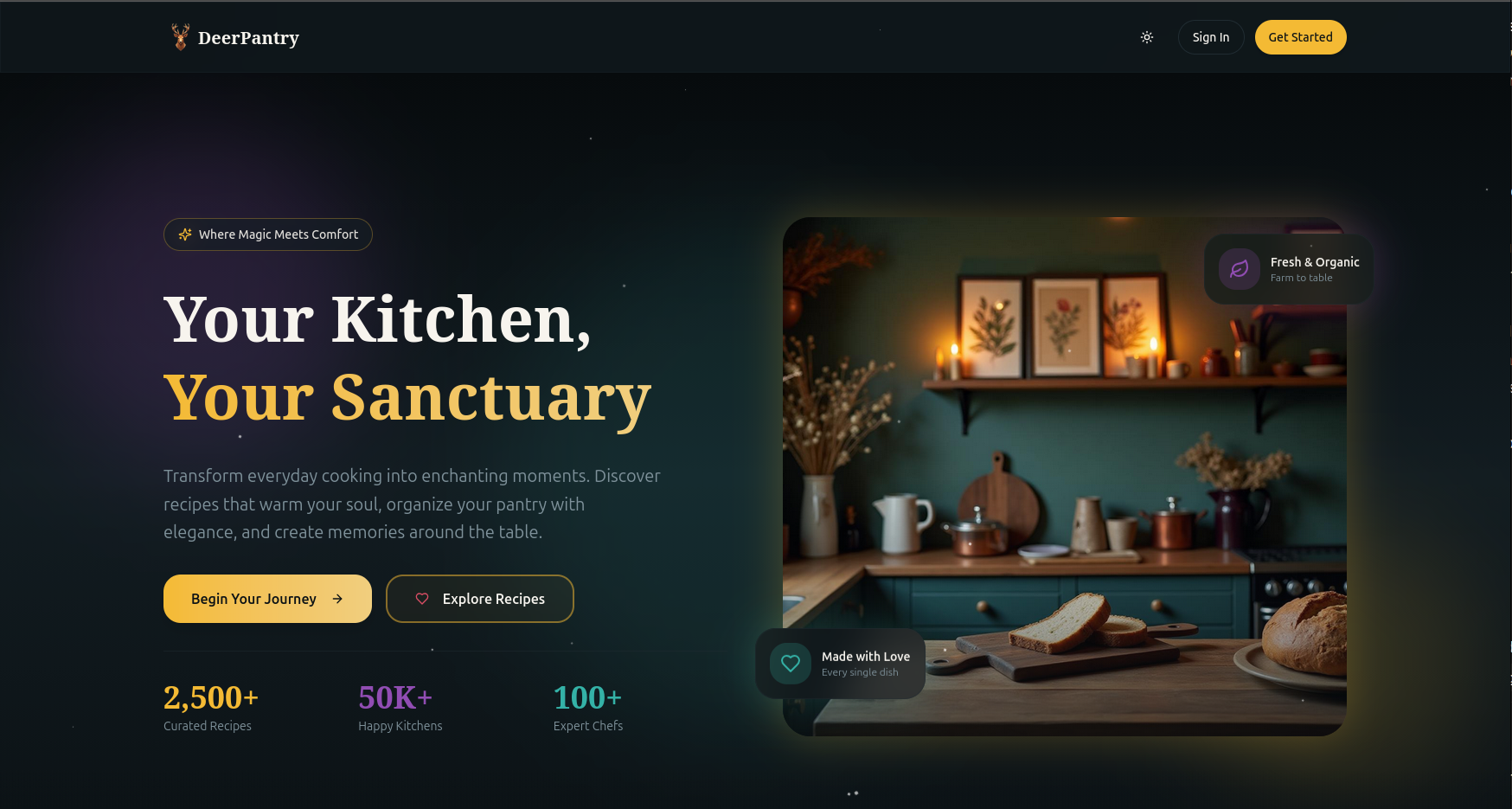 DeerPantry - Main product screenshot demonstrating key features and user interface
