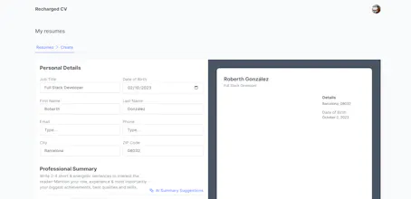 Recharged CV gallery image