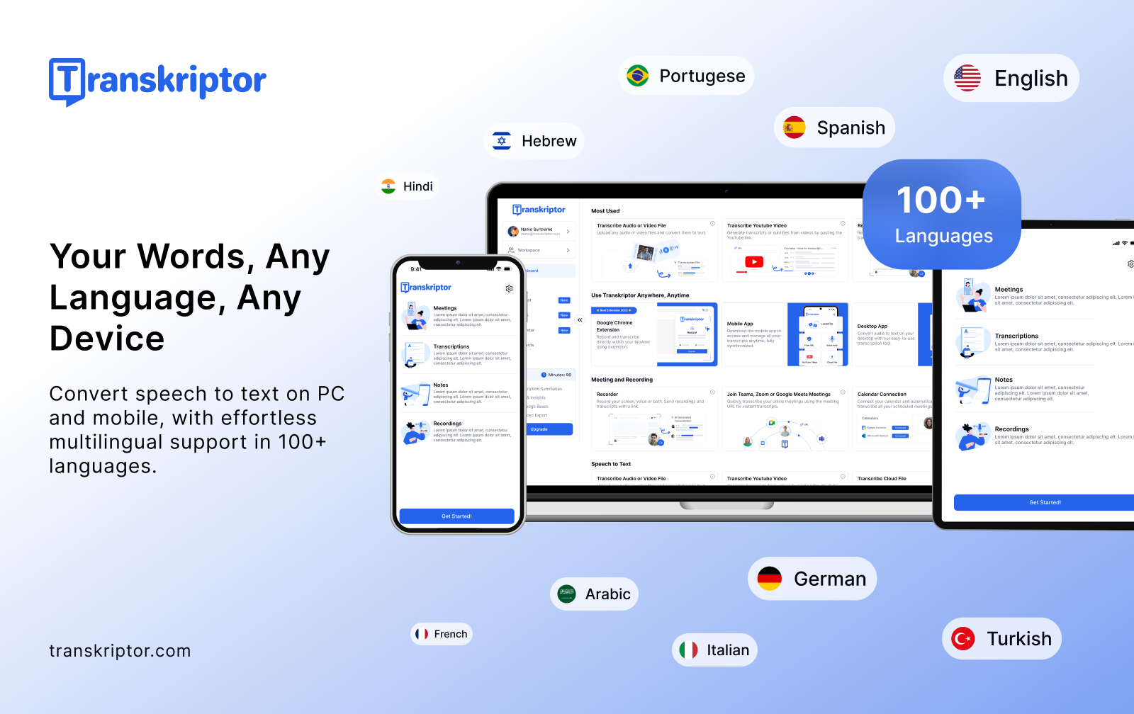 Transkriptor 2.0 - From speech to insights – transcribes, summarizes & analyzes media 6