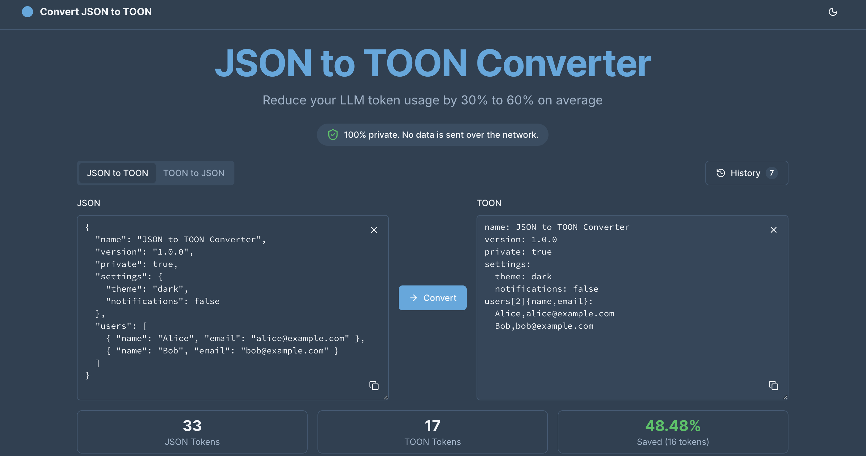 JSON to TOON Converter gallery image