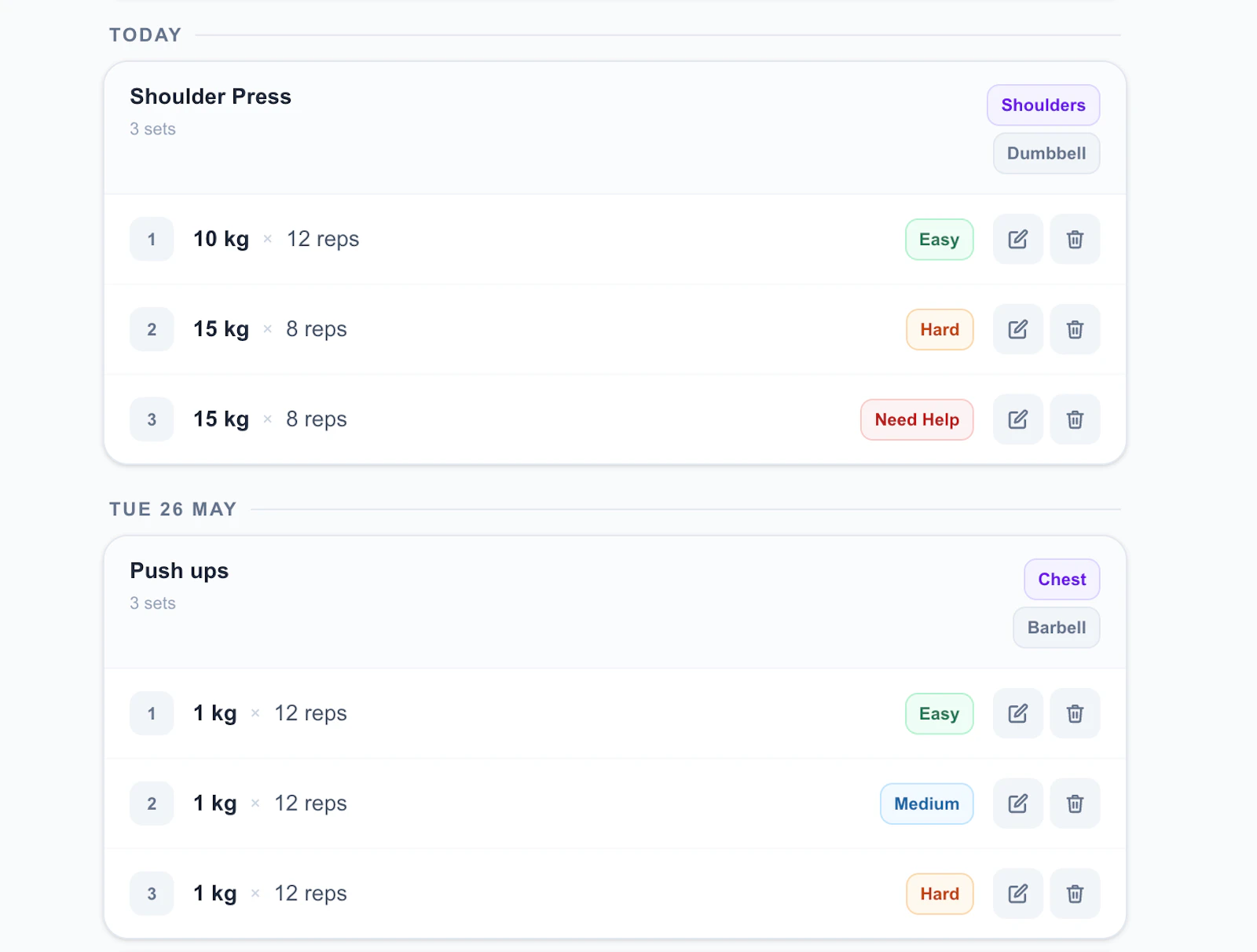 Free Gym Rep Tracker App screenshot 2