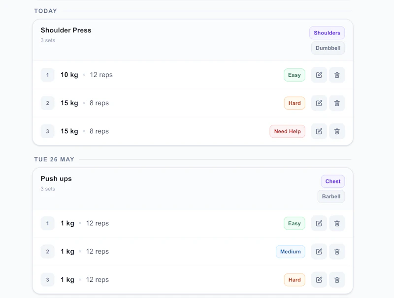 Free Gym Rep Tracker App screenshot 2