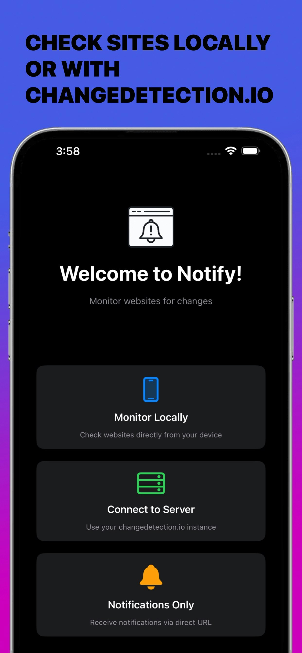 Notify! The web, script and feed monitor gallery image