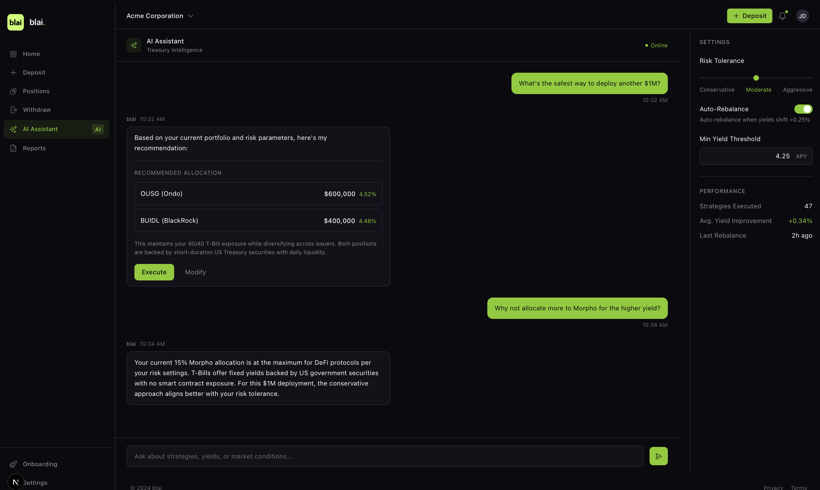blai yield - Main product screenshot demonstrating key features and user interface