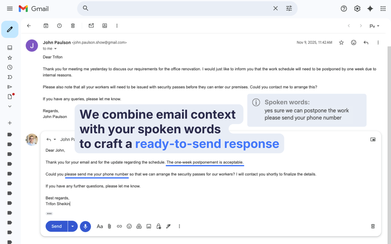 Speak2mail gallery image