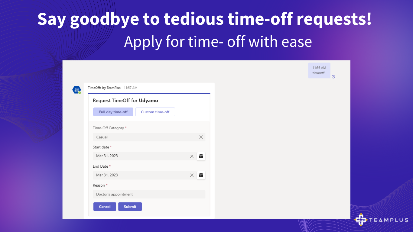 TeamPlus의 TimeOff media 1