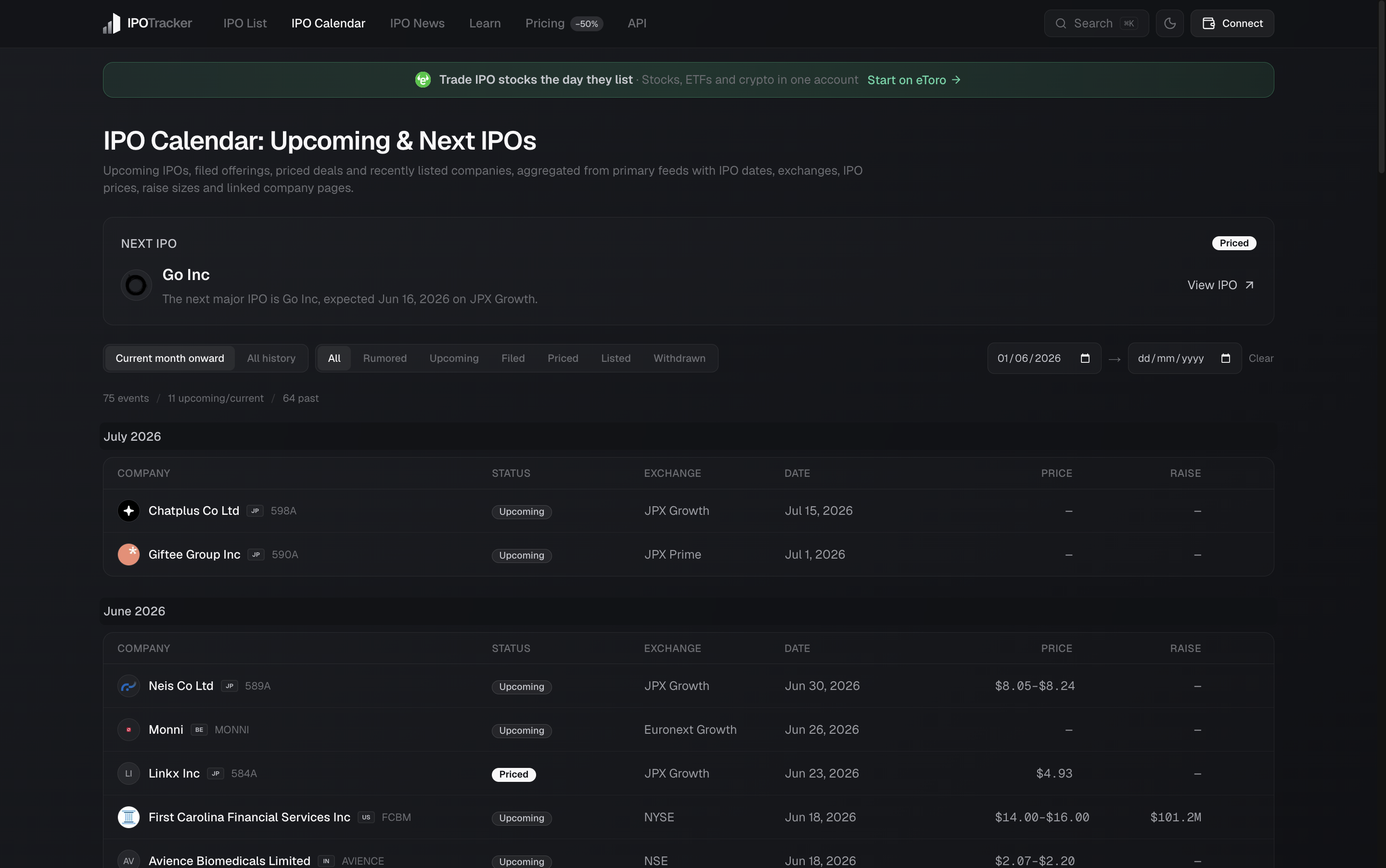 IPO Tracker gallery image