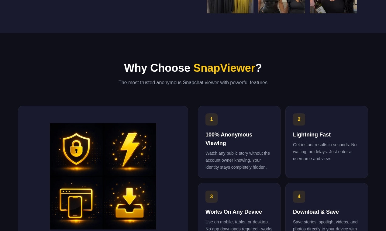 Snapchat Story Viewer - Screenshot 2 showing product features and functionality