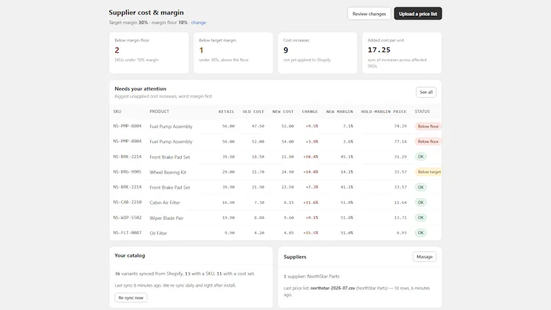 CostSentry screenshot 1