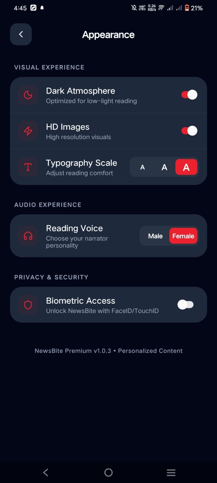 NewsBite - Screenshot 5 showing product features and functionality