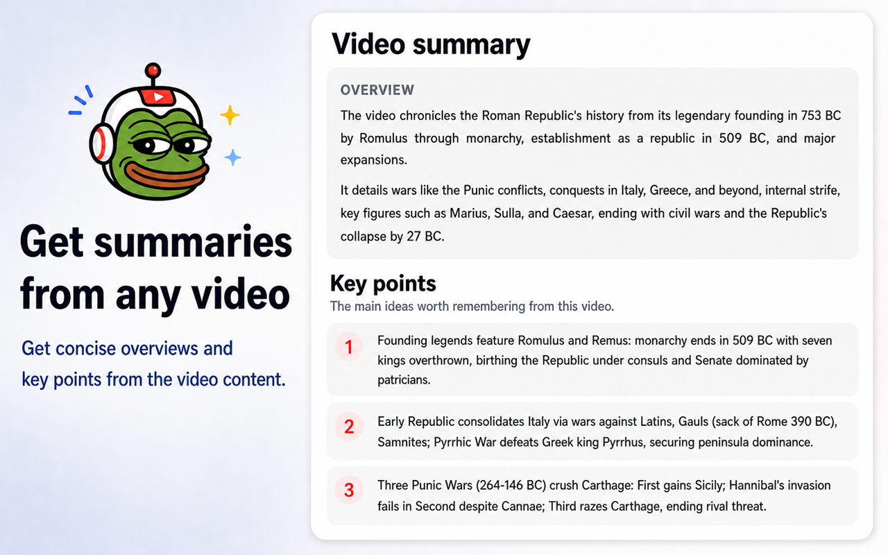 CyFrog: Youtube Summary & Chat gallery image