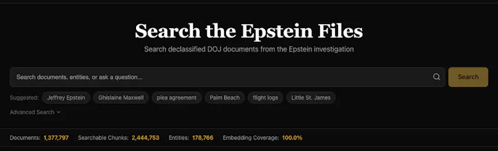 EpsteinGPT - ChatGPT for Epstein Files gallery image