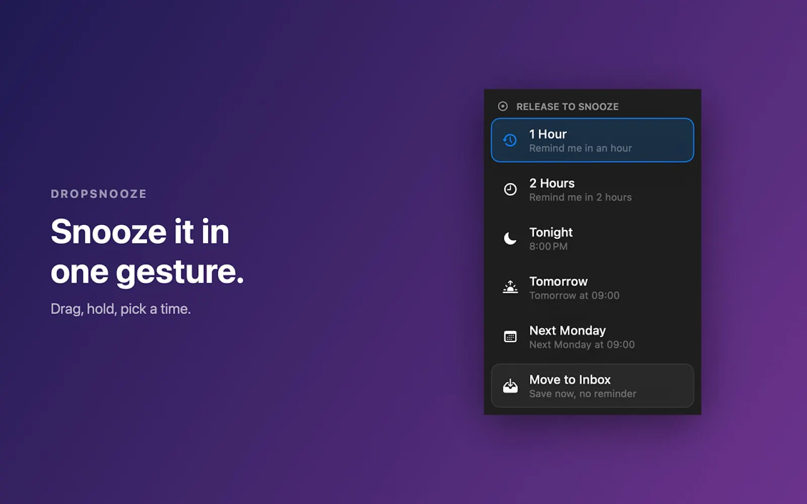DropSnooze screenshot 1