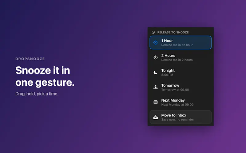 DropSnooze screenshot 1