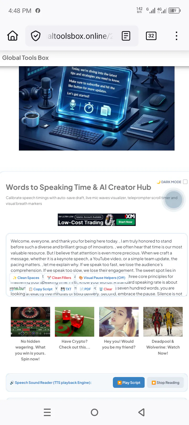 Words to Speaking Time Calculator gallery image