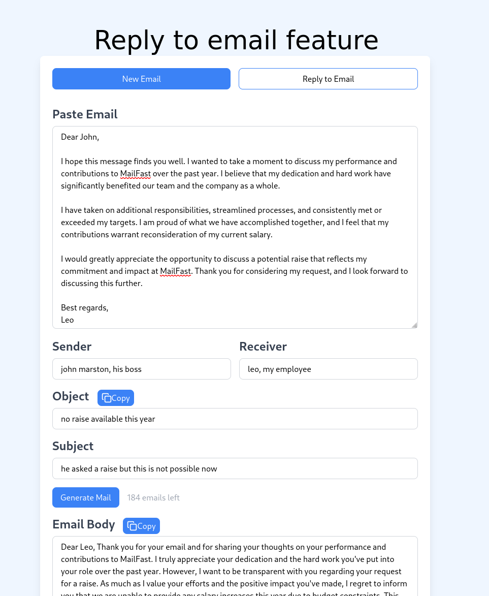 Mailfast, penulis e -mel AI anda media 4