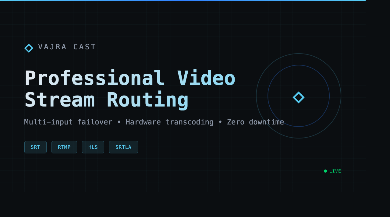 Vajra Cast - Main product screenshot demonstrating key features and user interface