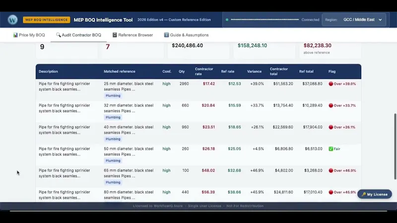 WorkflowIQ MEP BOQ App screenshot 1 (video preview)
