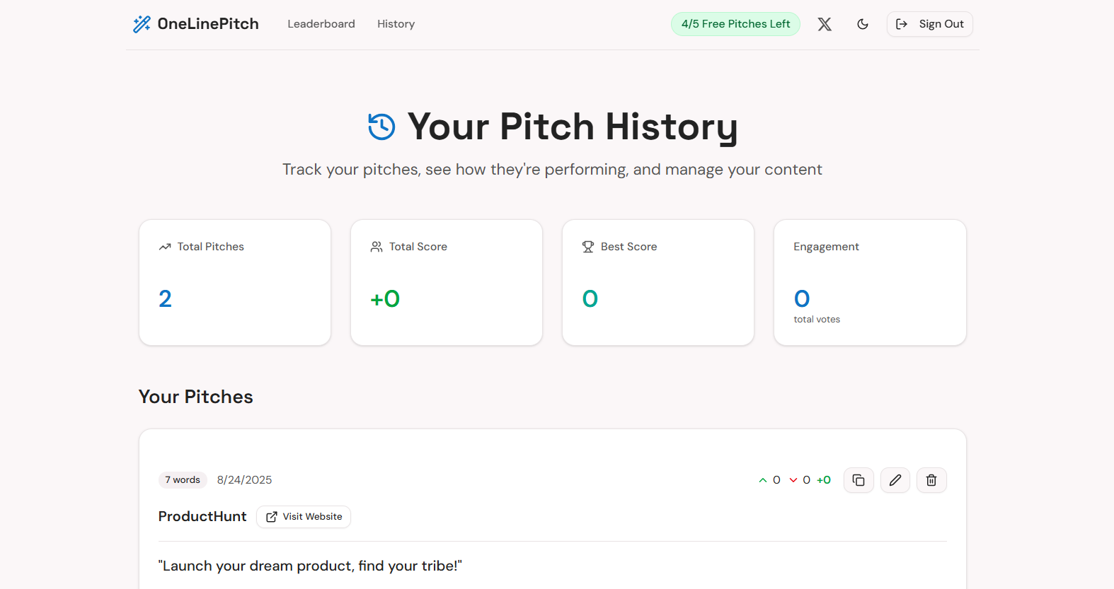 Onelinepitch - スタートアップのために短く強力なピッチを作成しますメディア4