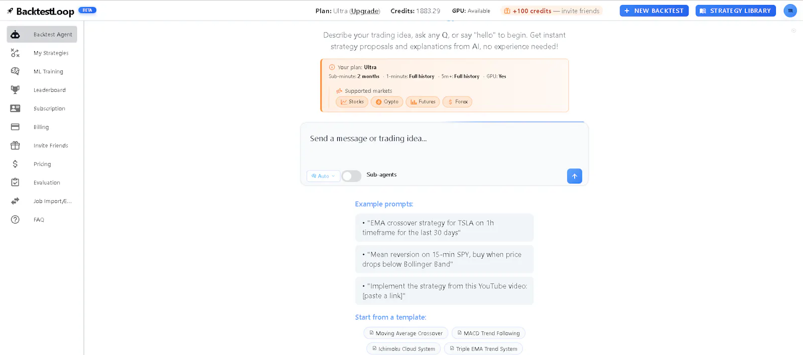 BacktestLoop screenshot 1