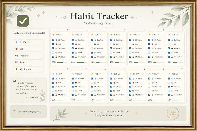 Aesthetic Habit Tracker for Notion screenshot 3