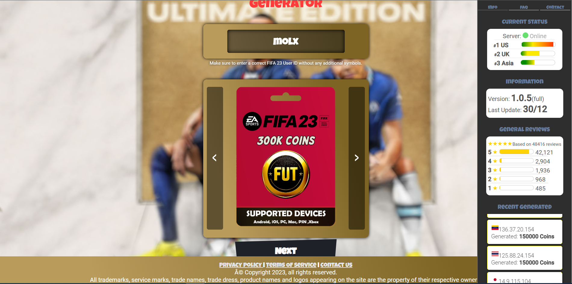 Generatore di monete e punti gratuiti FIFA 23 media 2