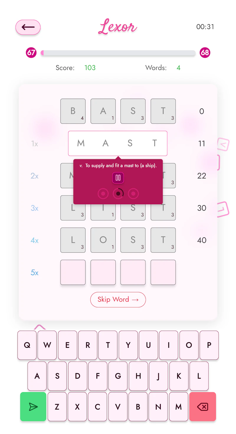 Lexor - Word Ladder Game screenshot 3