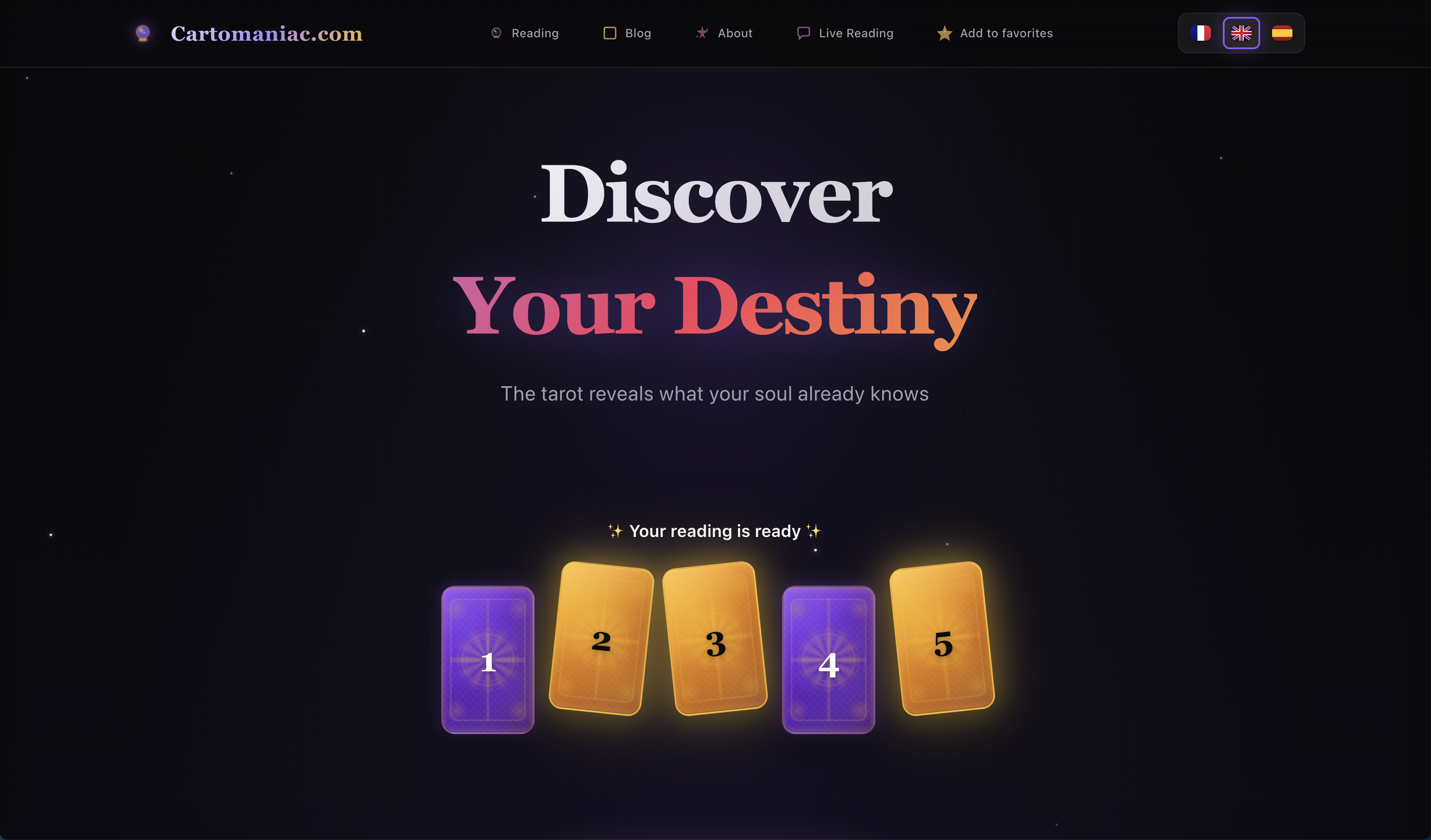 Cartomaniac.com - Main screenshot showing features and interface