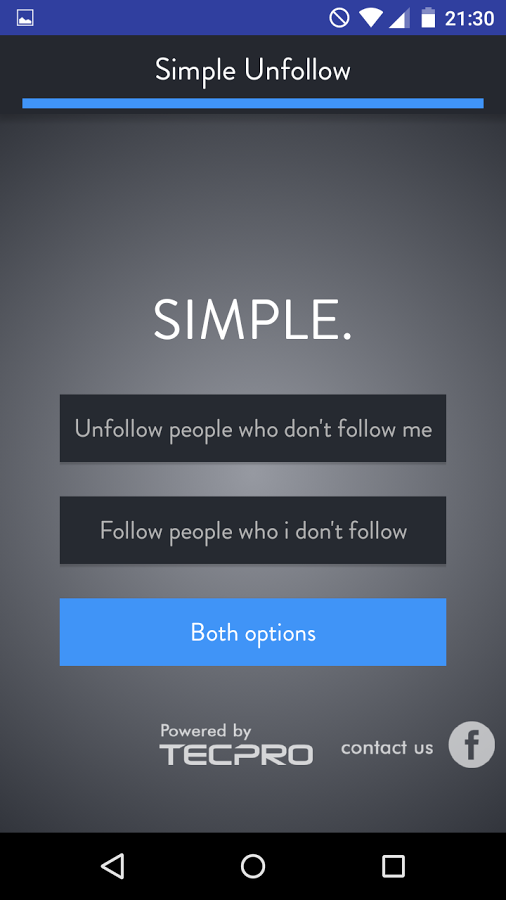 simple unfollow