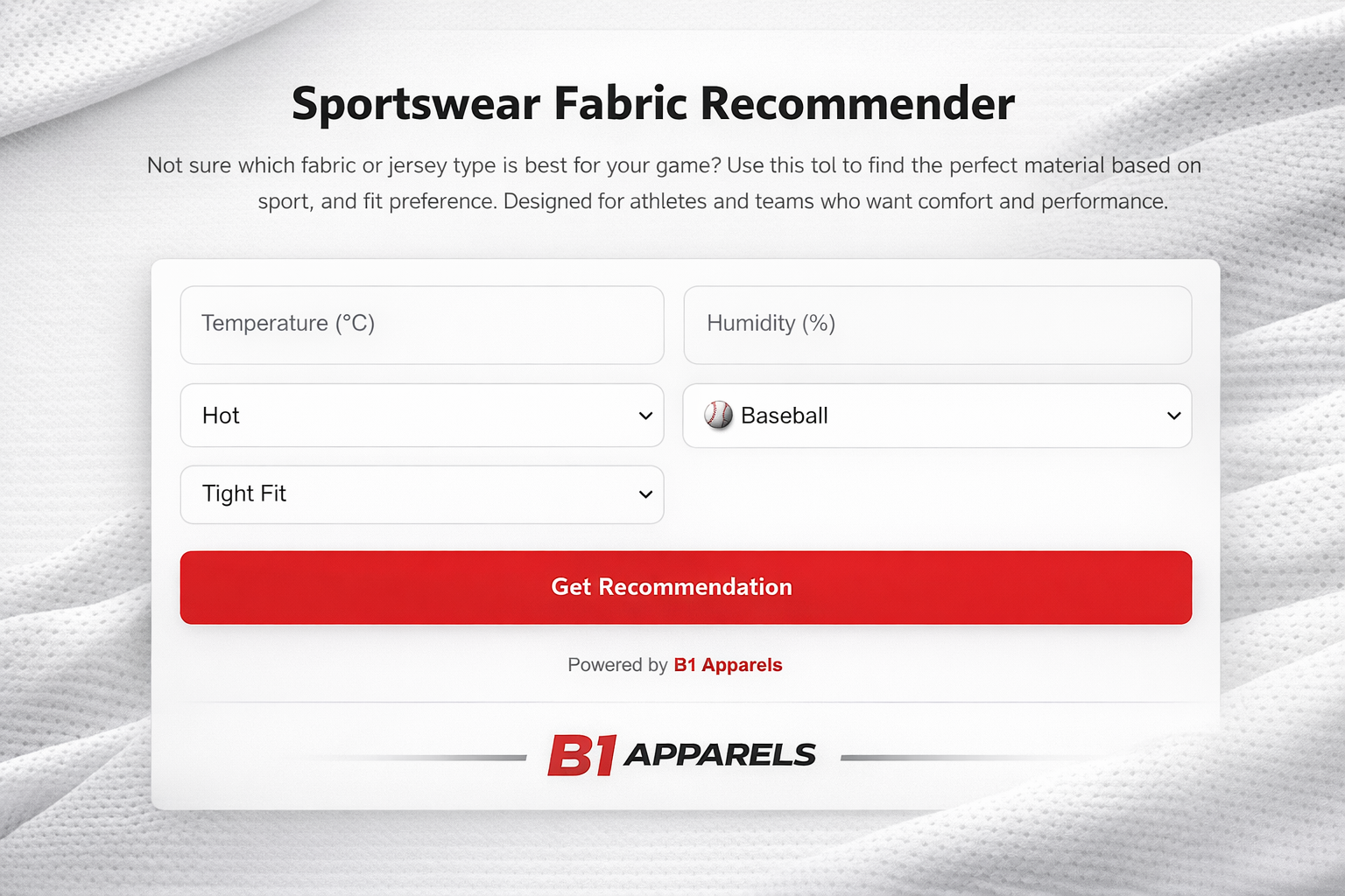 Fabric Finder Tool for any Sports gallery image