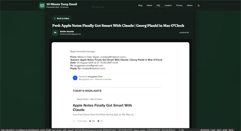 10 Minute Temp Email screenshot 5