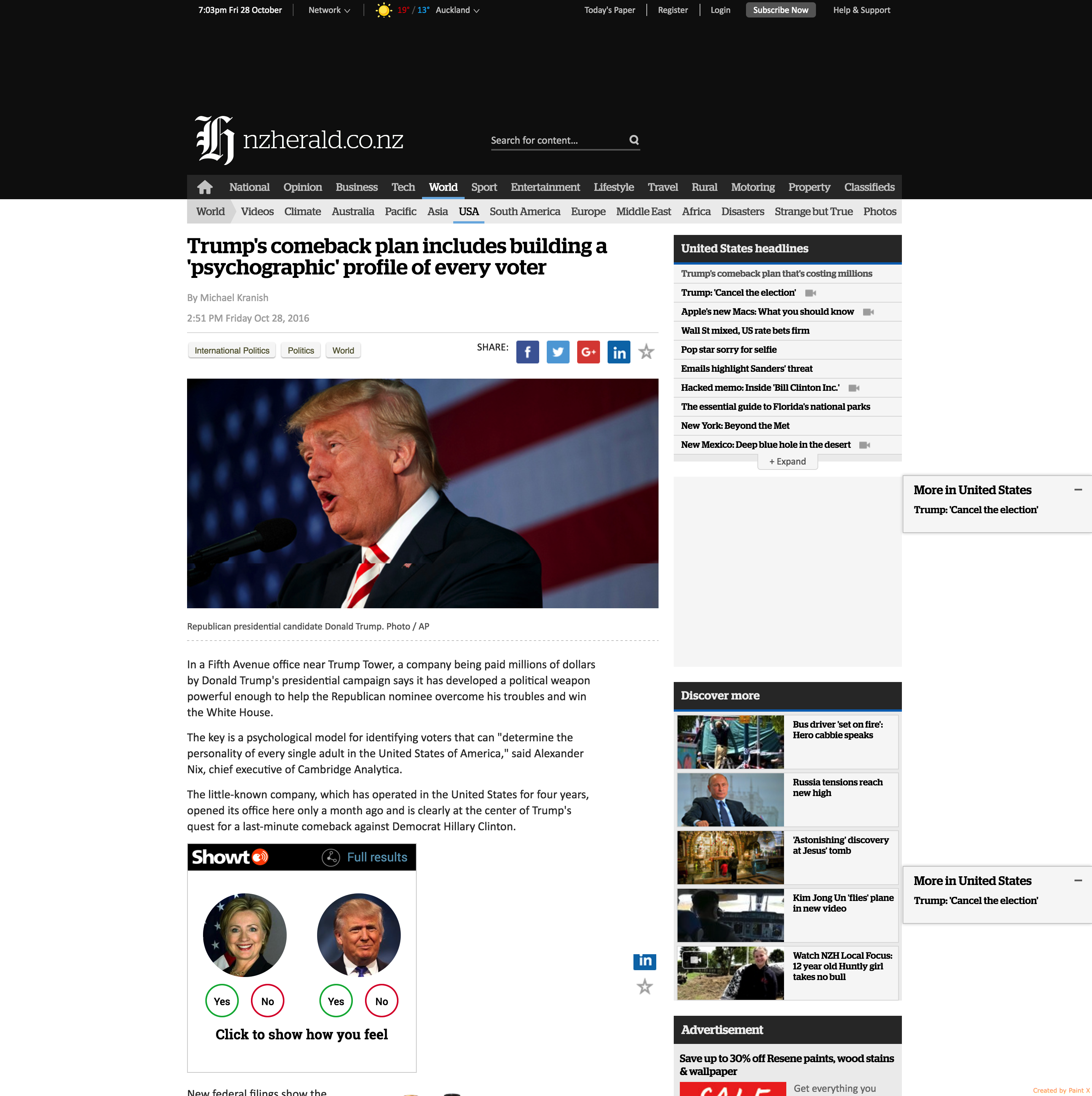 Showt US Election Global Sentiment Poll gallery image