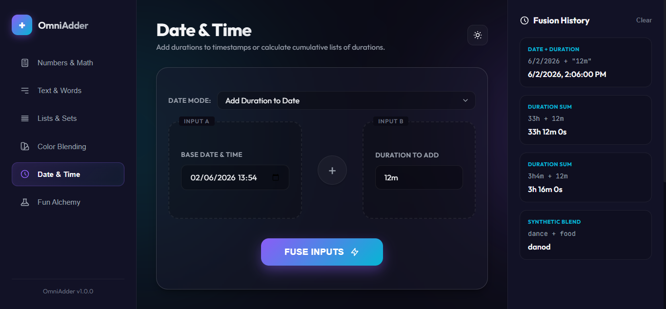 OmniAdder—The Universal  Fusion Engine gallery image