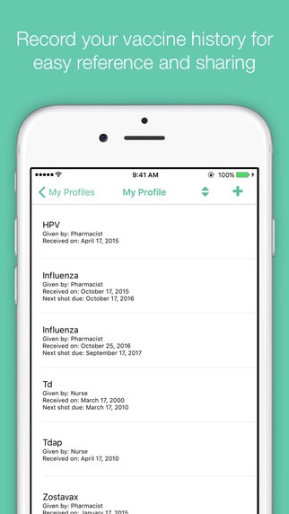 My Immunizations App gallery image
