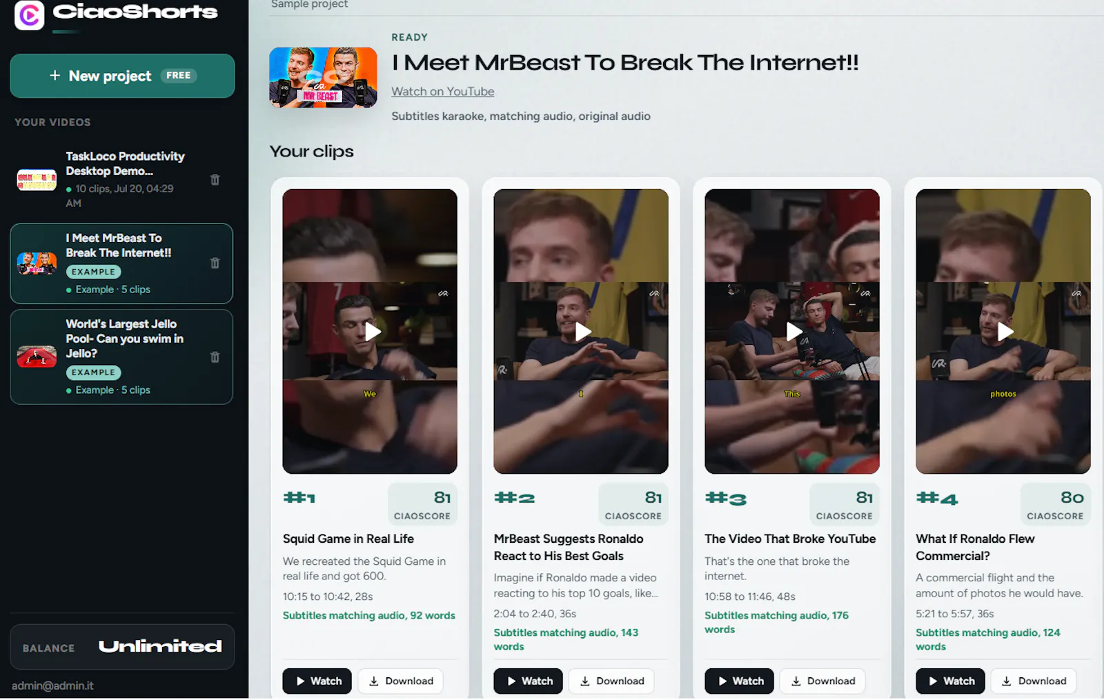 CiaoShorts screenshot 2