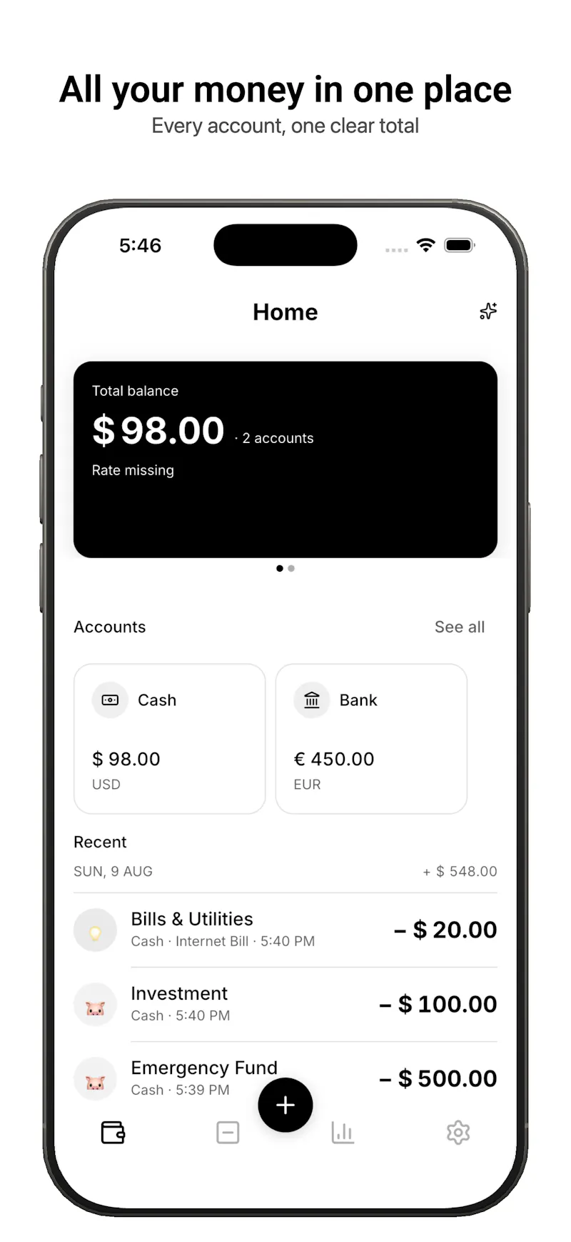 Saldo - Personal Finance screenshot 1