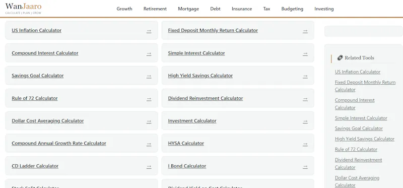 Wanjaaro — Free Financial Calculators screenshot 1