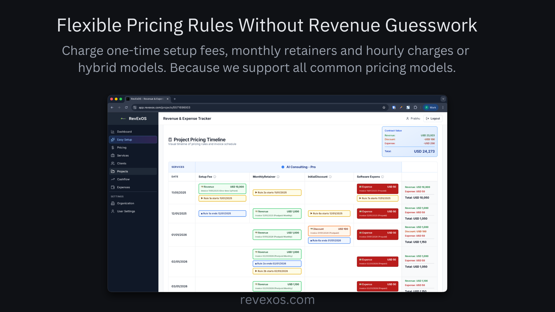RevExOS - Screenshot 2 showing product features and functionality