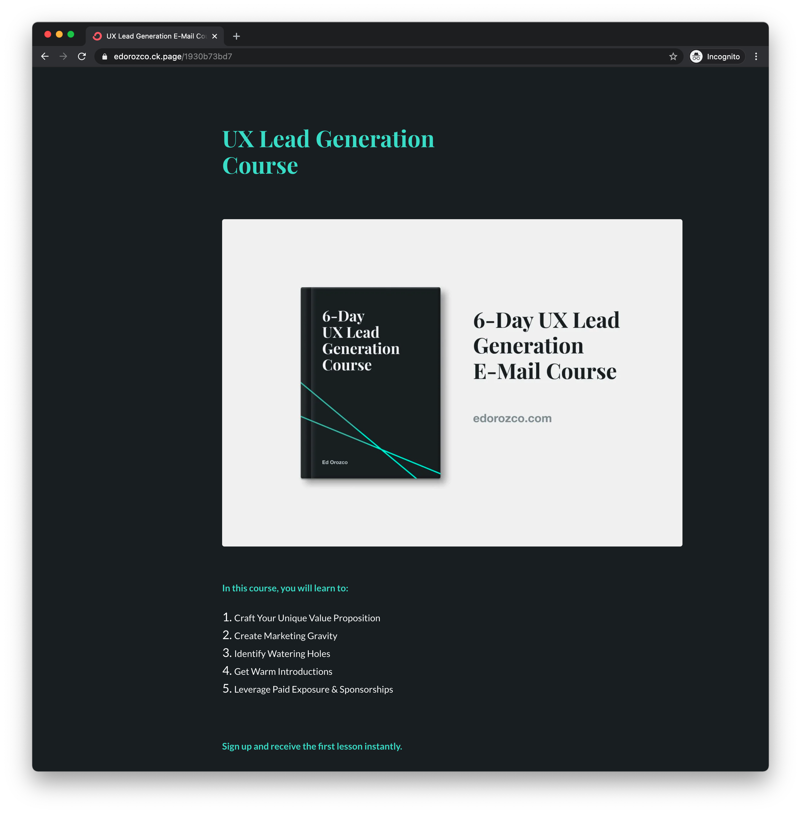 UX Lead Generation E-Mail Course gallery image