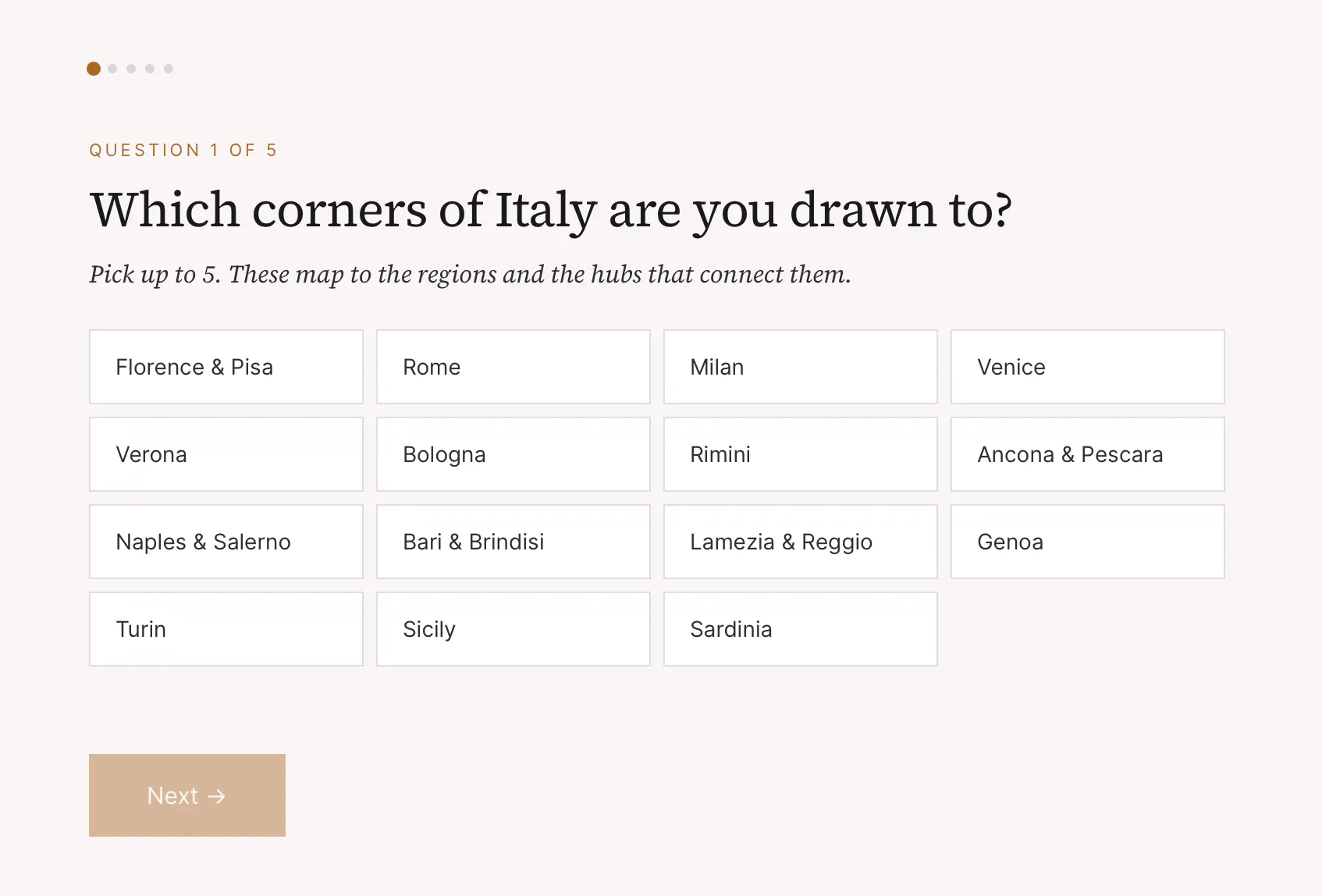 Anywhere Italy Travel Planner 截图 1