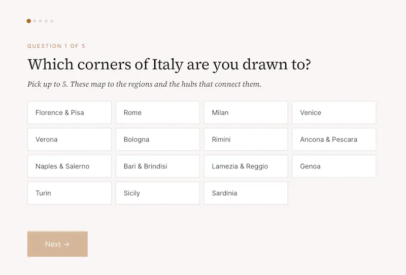 Anywhere Italy Travel Planner screenshot 1