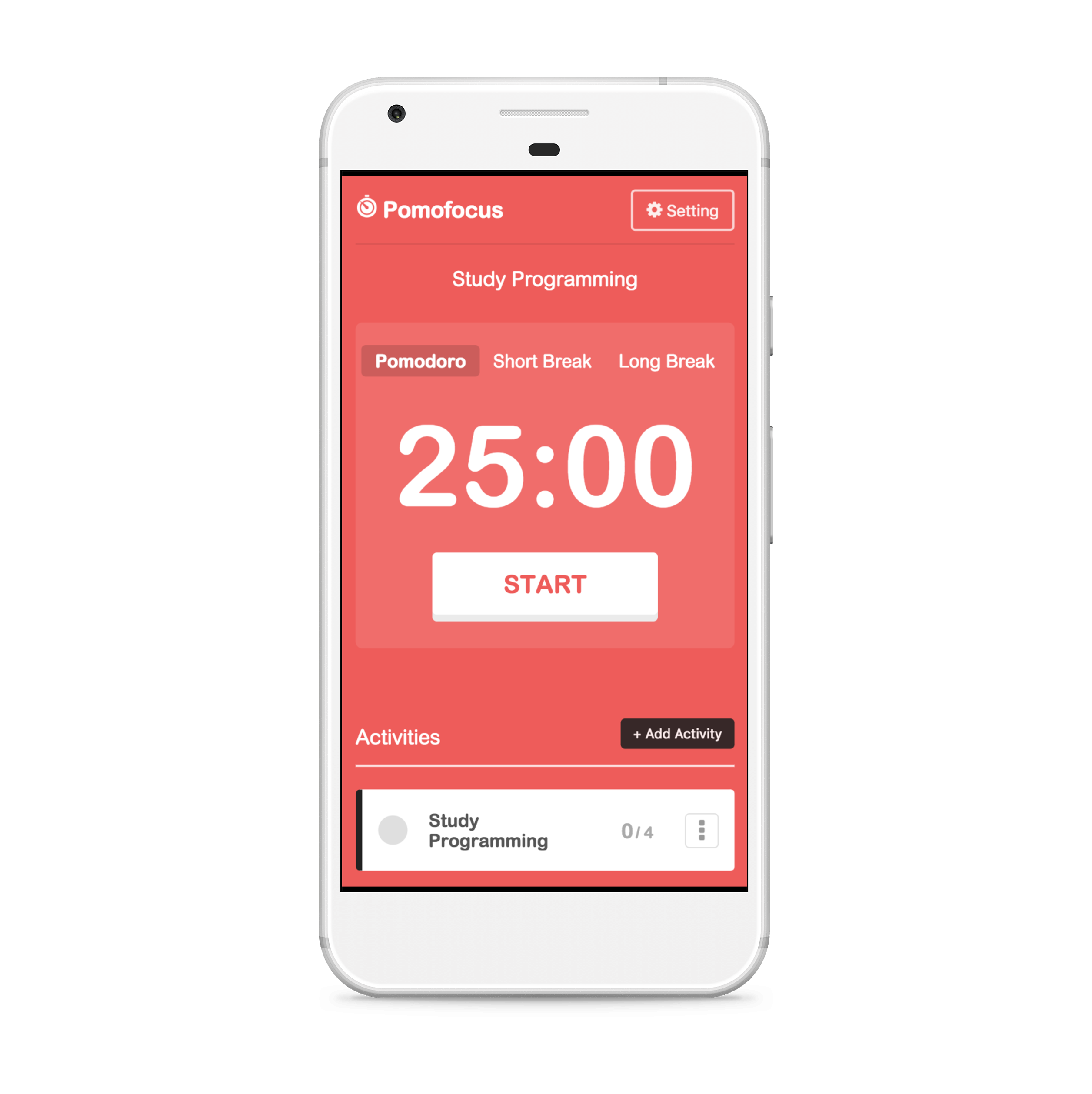 Pomofocus A simple and customizable pomodoro timer for the web