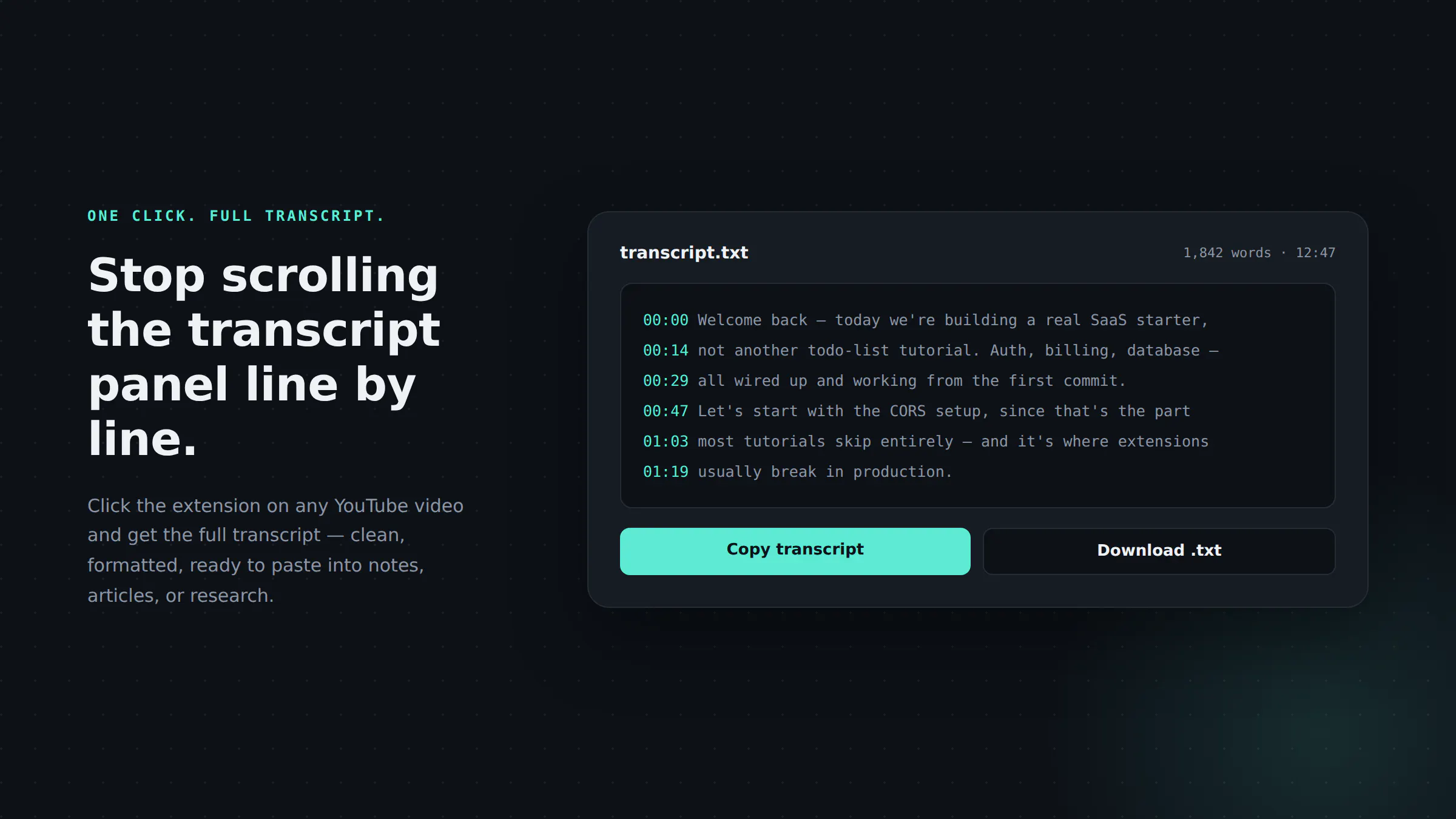 YouTube Transcript Exporter gallery image