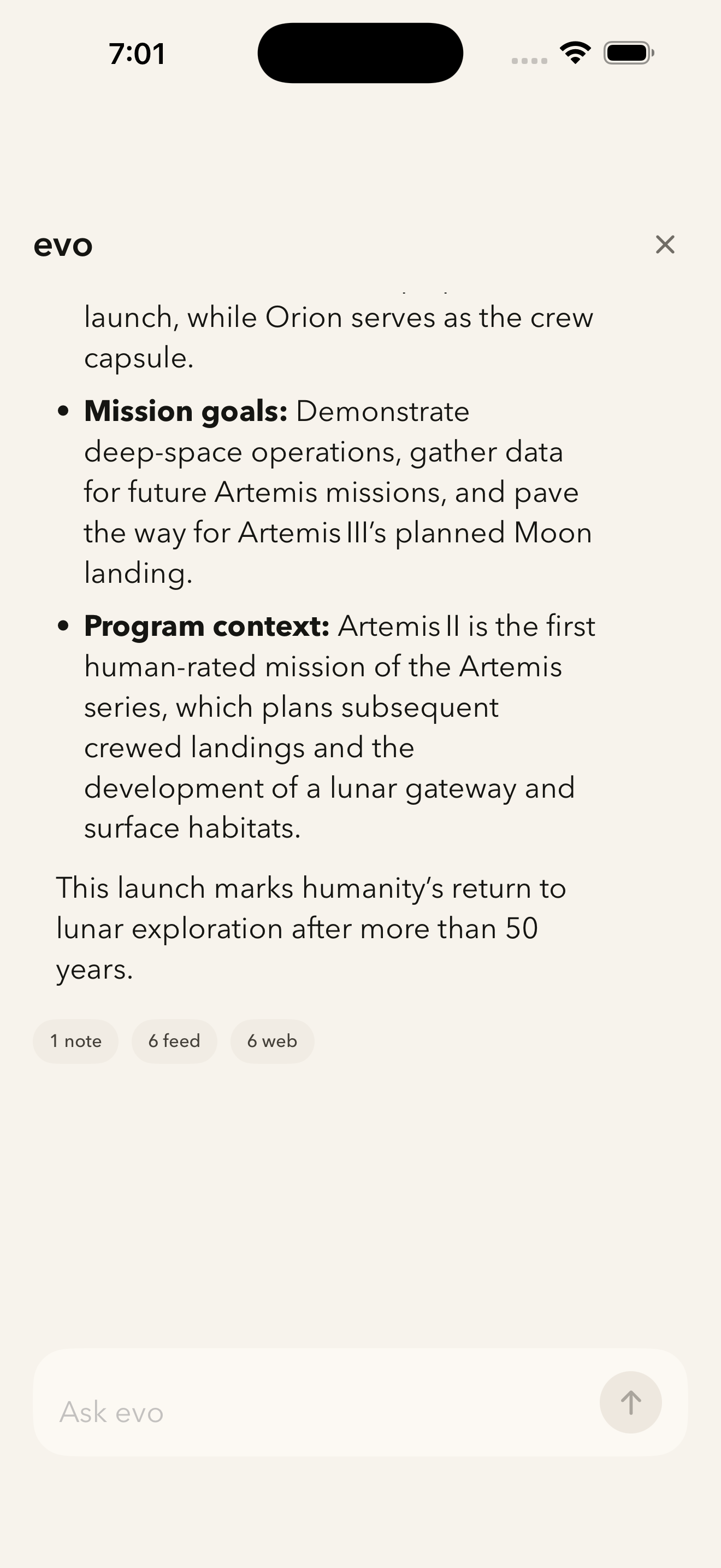 evo note gallery image