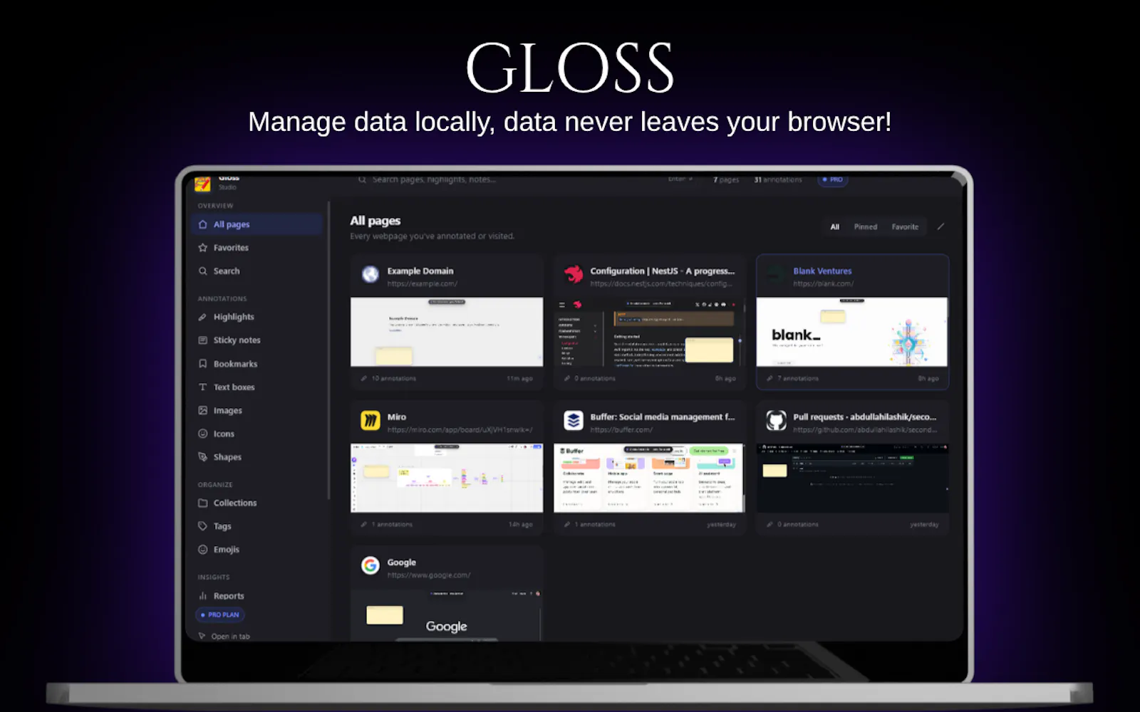 Gloss — Your web, annotated & shared. screenshot 2