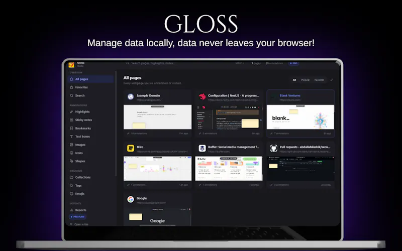 Gloss — Your web, annotated & shared. screenshot 2