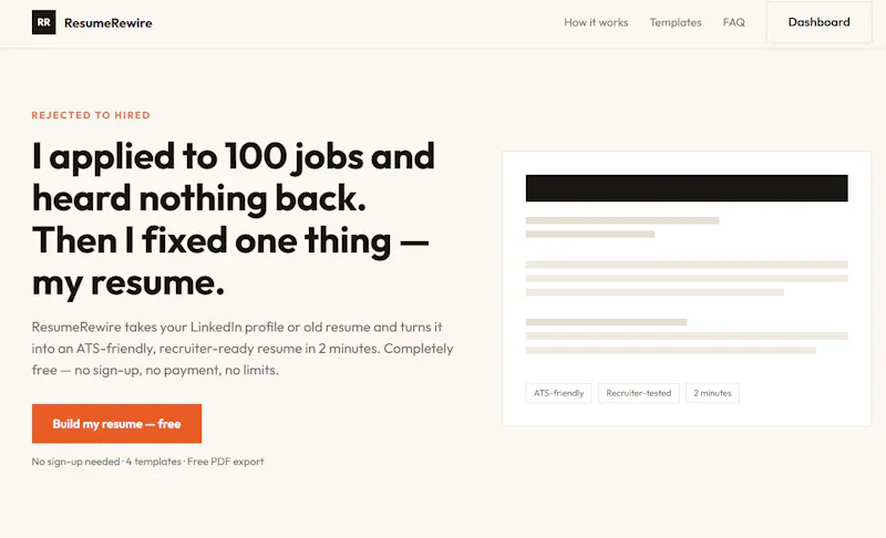 ResumeRewire — From rejected to hired screenshot 2